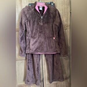 EUC. The North Face Brown Teddy Jacket/Pants Plush Outerwear
